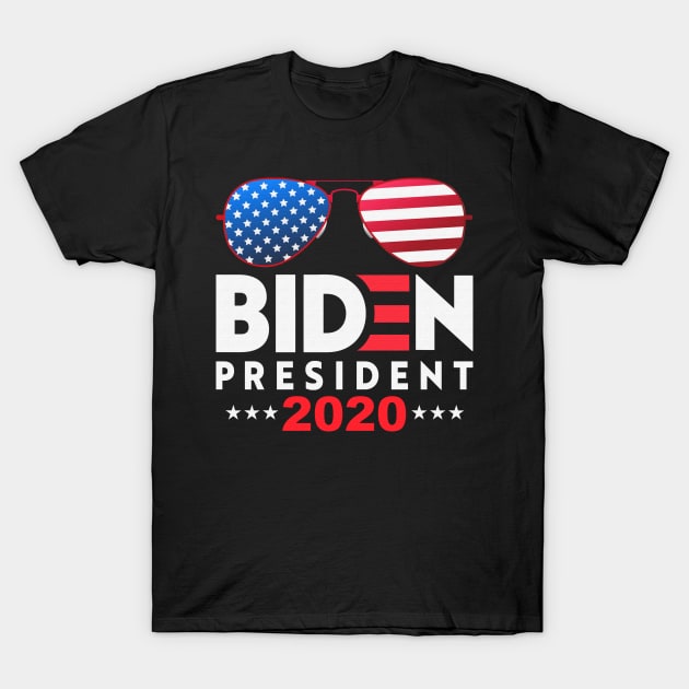 Biden President 2020 Sunglass USA Flag Tshirt T-Shirt by Biden's Shop